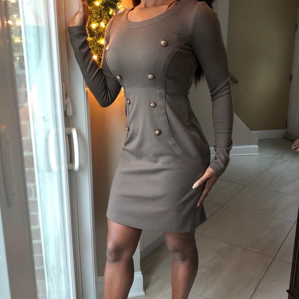 Brown sheath dress